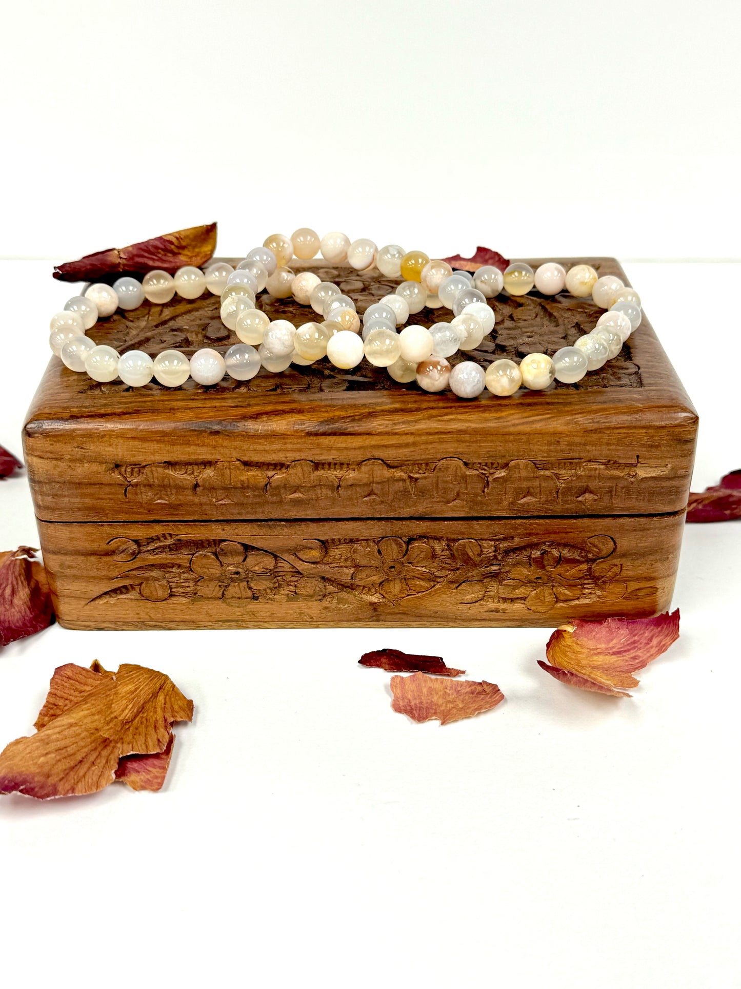 Flower Agate Stretchable Bracelet