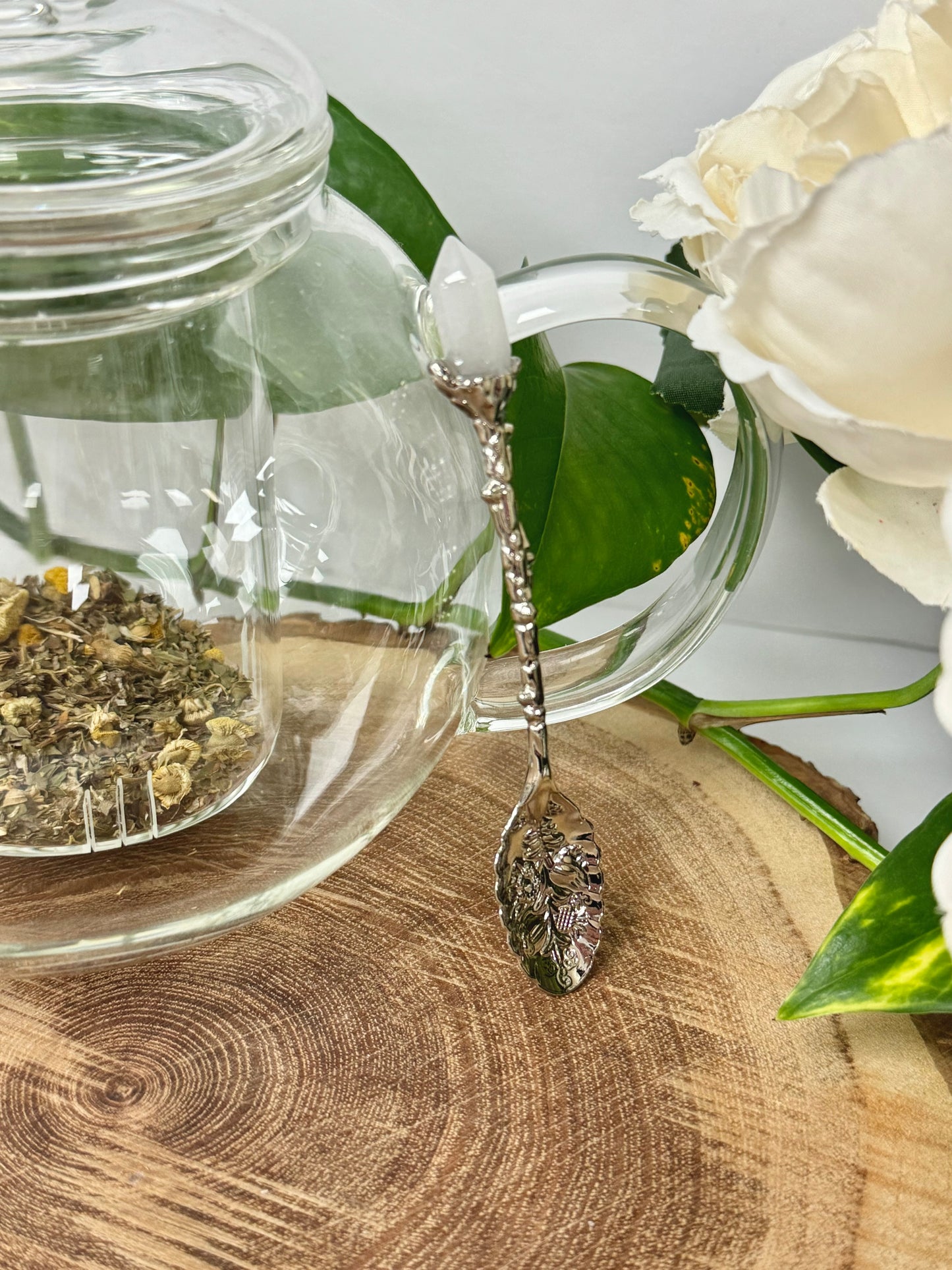 Crystal Quartz Herb Spoon