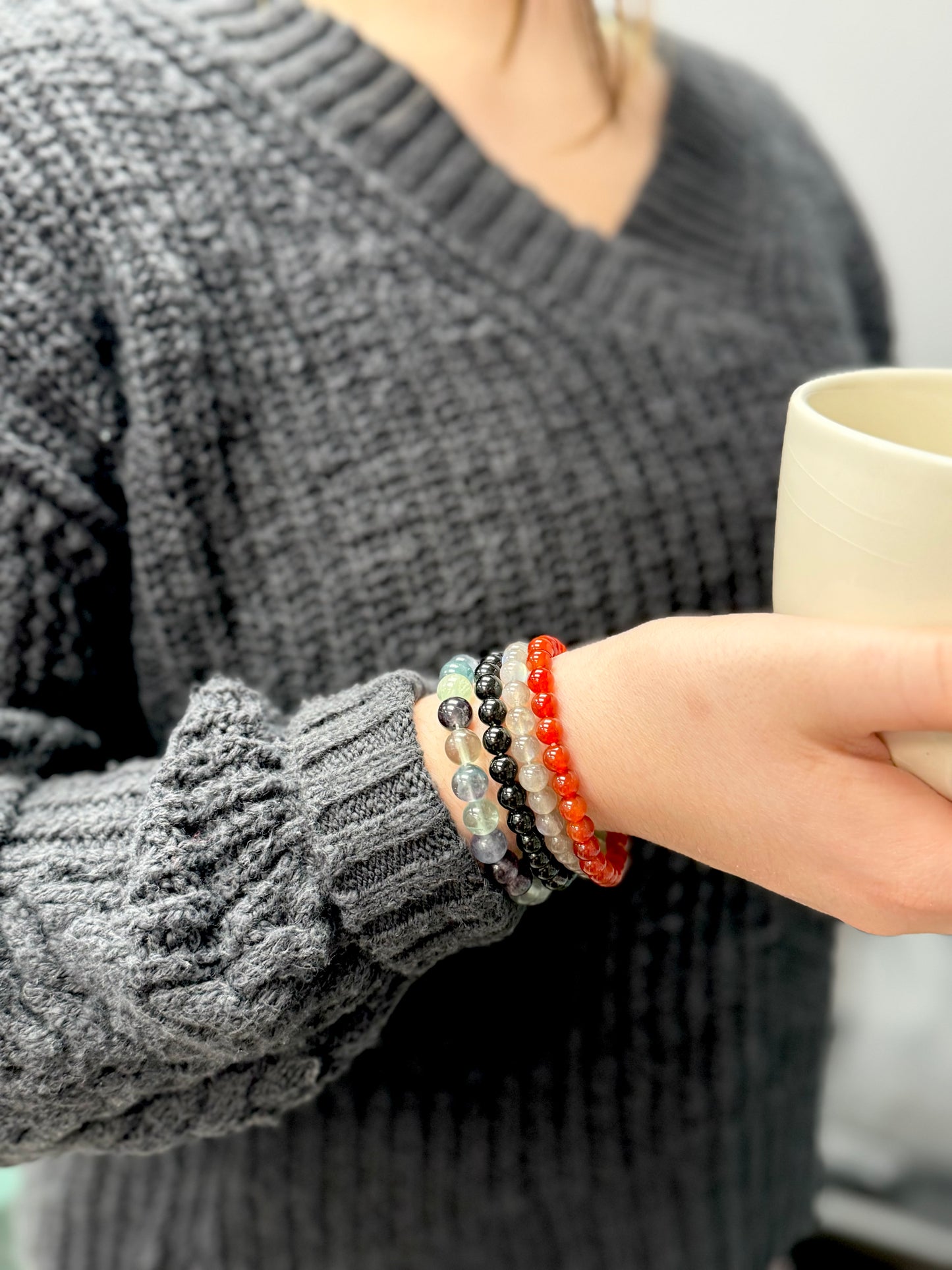 Black Obsidian Stretchable Bracelet