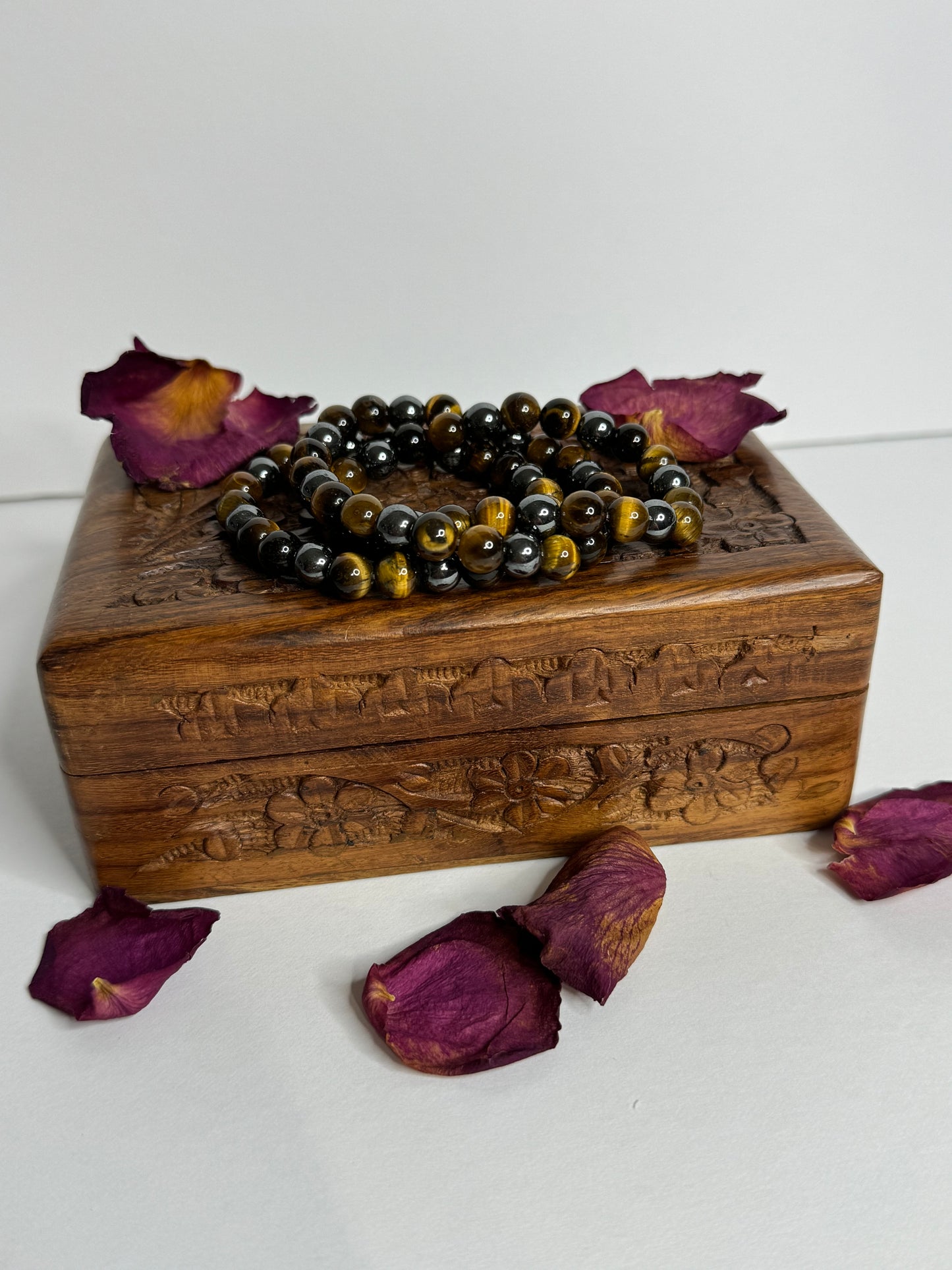 Tiger's Eye and Hematite Stretchable Bracelet