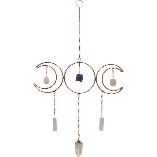 Copper Triple Moon w/ Crystal Wall Hangings