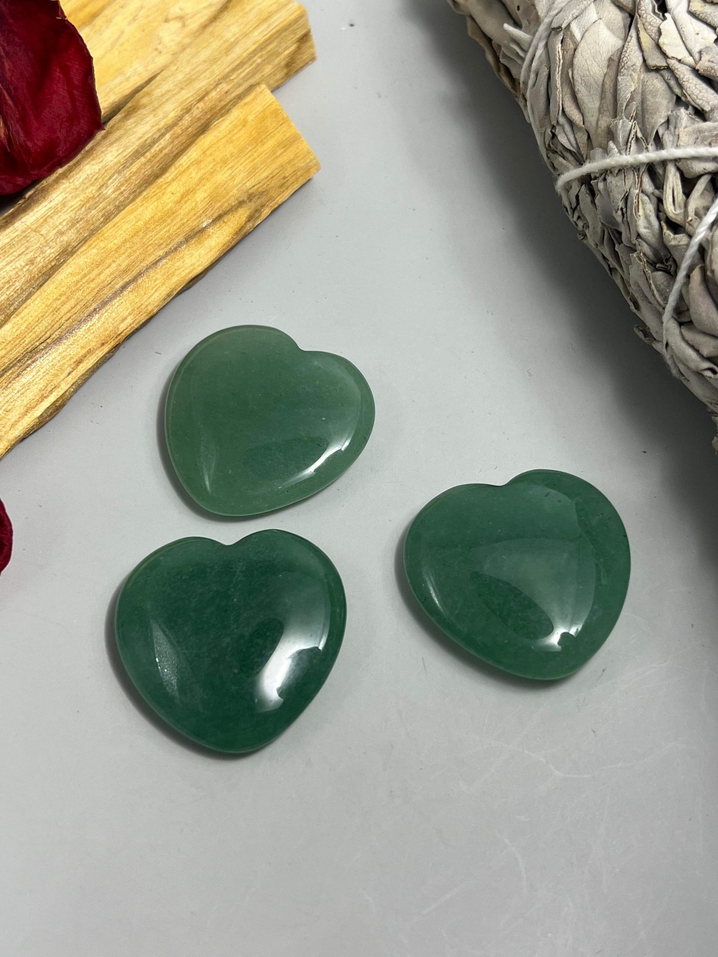 Crystal Heart Palm Stones