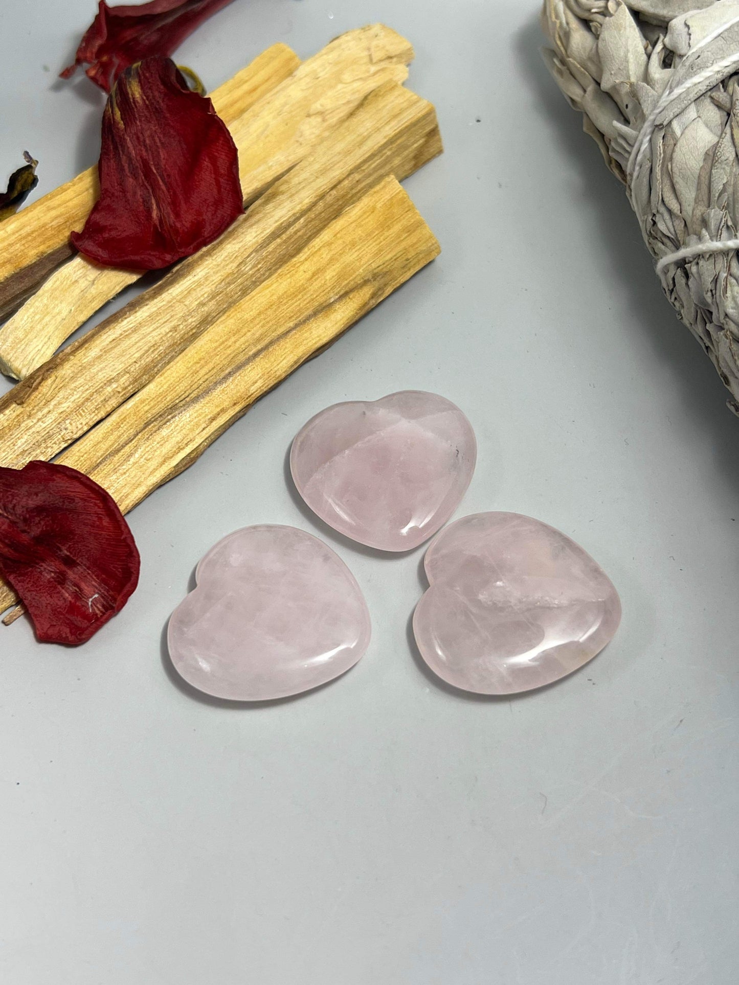 Crystal Heart Palm Stones