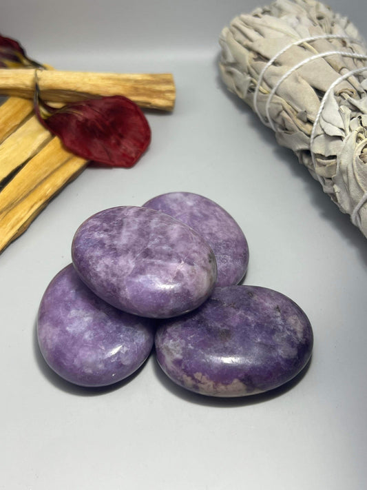 Lepidolite Palm Stones