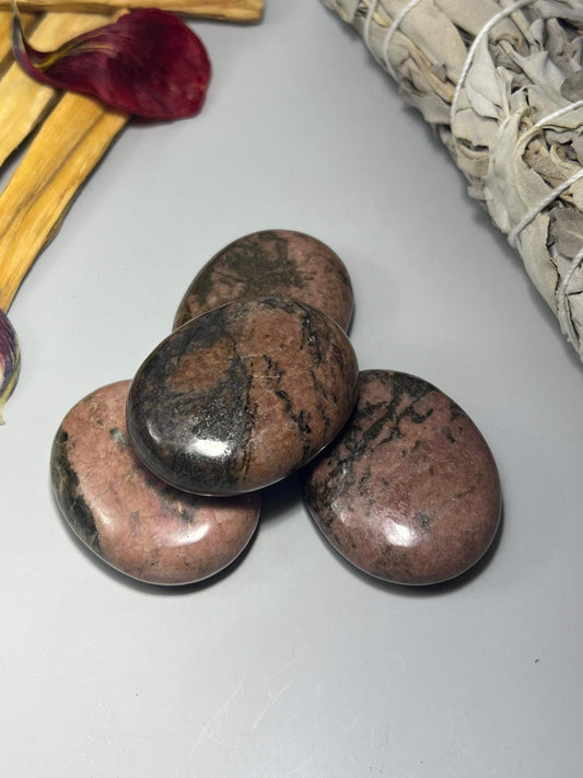 Rhodonite Palm Stones