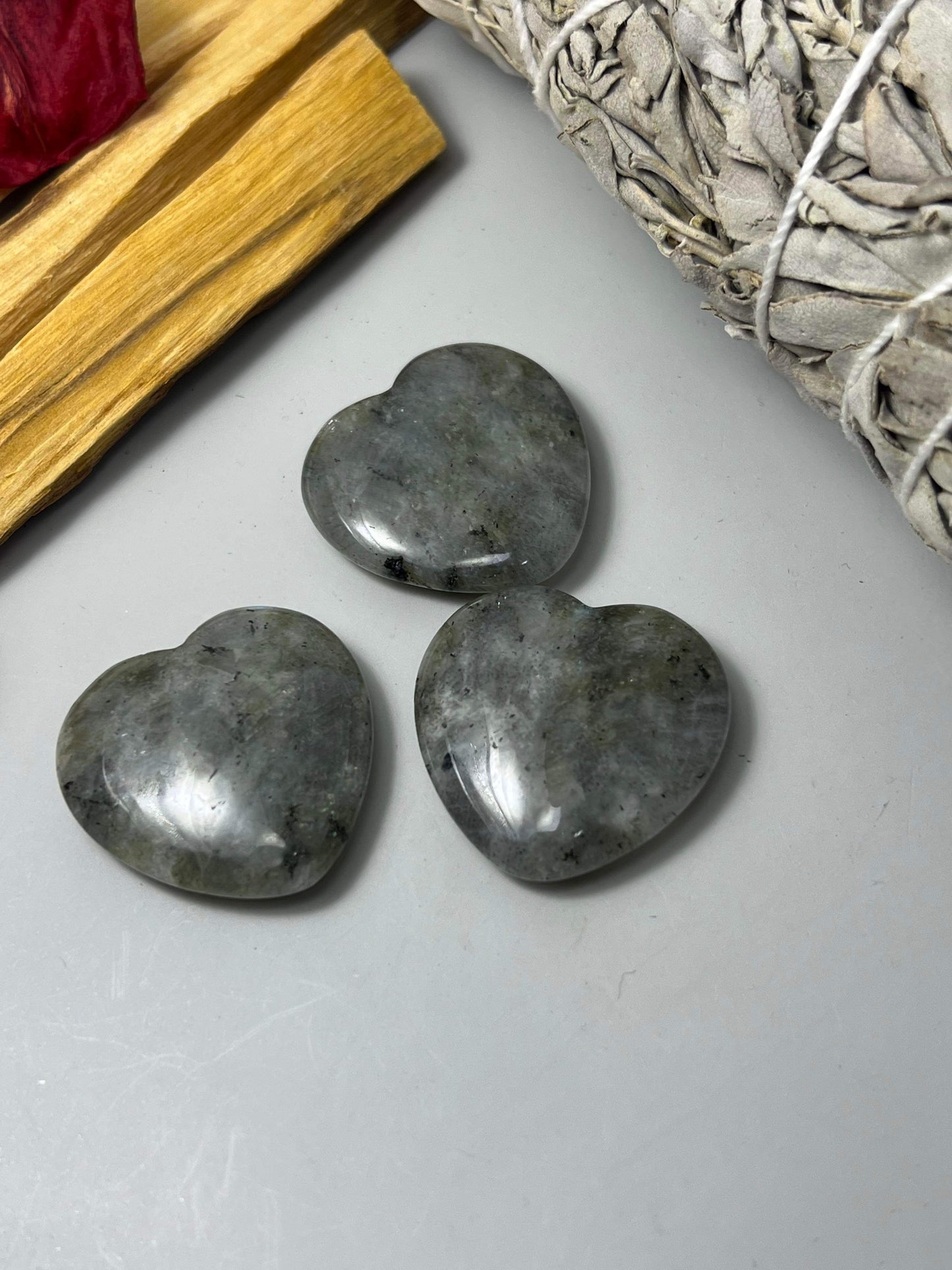 Crystal Heart Palm Stones